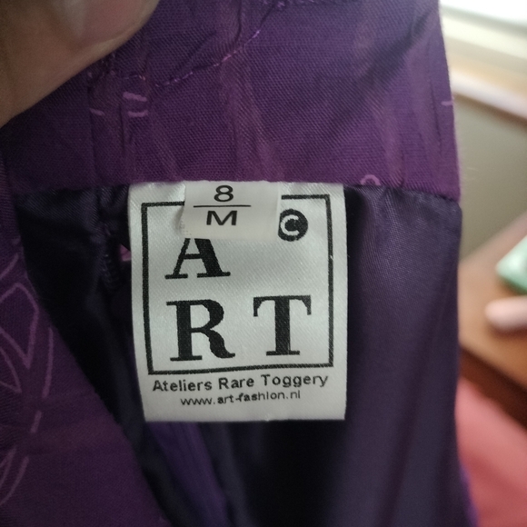 Vintage Chic Asymmetrical Purple Dress ART - Picture 8 of 8